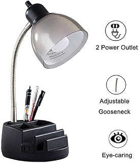 Organizer Desk Lamp, Tablet Stand Book Gooseneck Organizer Task Lamp with Holder