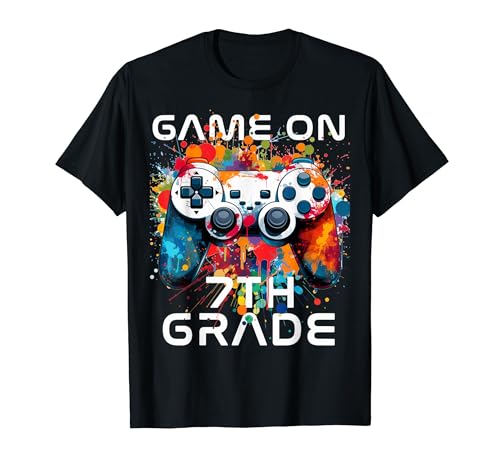 Game On 7th Grade Back To School Funny Gamer Kids Boys T-Shirt