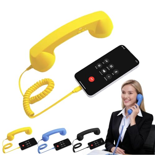 Récepteur style vintage jaune combiné téléphonique rétro pour offrir un cadeau original