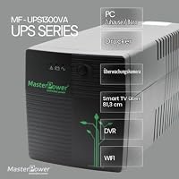 Master Power USV, Unterbrechungsfreie Stromversorgung, UPS 1300 VA, konstante Ausgangsspannung 720 W, 4 Schuko-Steckdosen – Ansicht 3