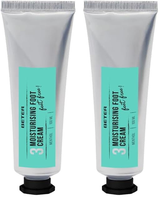 Beter - Crema Hidratante para Pies Feet Free, Con Glicerina, Mentol y Aceite de Menta, Hidratación Profunda, Calma y Refresca, Rápida absorción, No pegajosa, Para pies secos y agrietados