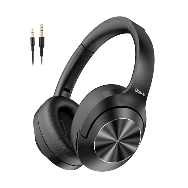 Active Noise Cancelling Headphones – Upgraded Deep Bass Wireless Over Ear Bluetooth Headphones, 80H Playtime Noise Canceling Headphones, Comfort fit, Crystal Clear Calls for Travel/Home/Office