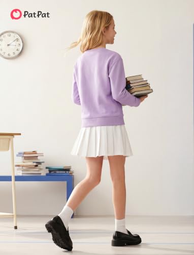 Image of PATPAT Girls Cardigan Sweater Knit Long Sleeve School Plain Tops 4-12Y