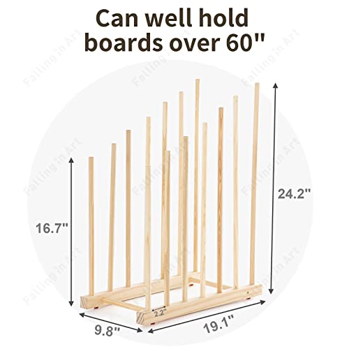 Image of Falling in Art Large Wooden Art Storage Rack - Canvas Drying Stand for Artworks, Frames, Canvases, Drawing Boards, Prints, Panels, Paintings Display