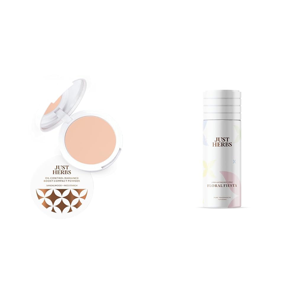 Just Herbs Oil Control Radiance Booster Age Defying Matte Compact Powder For All Skin Types For Face Makeup 9G (Porcelain) & Long Lasting Combo, Cream-picture-13