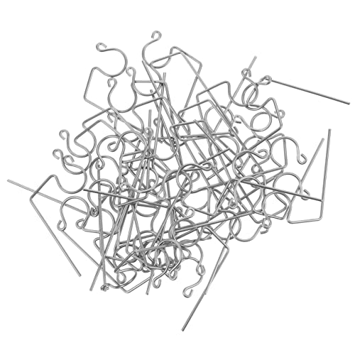 BESTYASH 50pcs Metal Gutter Hooks for Christmas Lights Hanging Hooks for Outdoor Decor for String Lights and Holiday Decorations