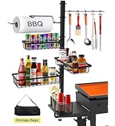 Concons Griddle Caddy for Blackstone Griddle Accessories, BBQ Grill Caddy with Paper Towel Holder...