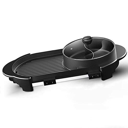 LXYFMS BBQ Hot Pot Double Pot, One-piece Electric Cooker, Electric Hot Pot Electric Barbecue Electric Baking Pan, Electric Grills (Size : Large)