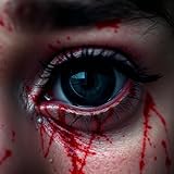 Schwarz Farbige Linsen & Geprüfte Kontaktlinsen - Grußlige Tageslinsen für Halloween & Fasching - ohne Stärke - Vampir & Dracula (1 Paar / 2 Stück)(Schwarz)