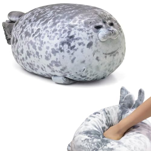 KIRZAX Peluche Foca Almohada para Abrazar, 30cm Lindo Peluche de Foca Regordeta, Regalo para Niños y Amigos