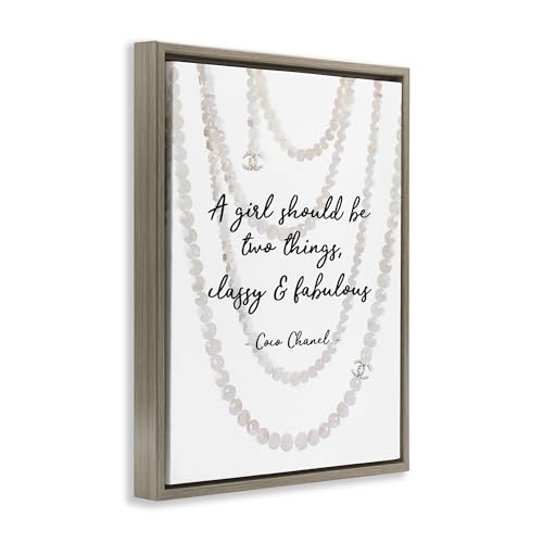 Image of 'Classy & Fabulous Fashion Quote'| Floating Frame Canvas Art | Stupell Industries | Brown, 25 x 31 Inches, Easy to Hang and Sturdy, Made in USA, by Amanda Greenwood