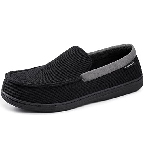 EverFoams Chaussons mocassins confortables pour hommes avec mousse à mémoire de forme noir foncé,42 EU Cover