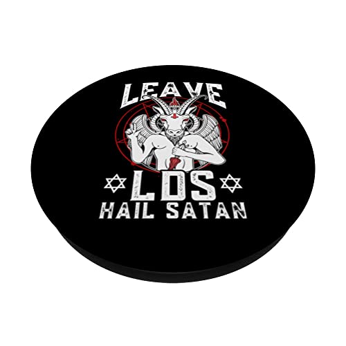 Ex Mormon Postmormon Exmo Leave LDS Hail Satan PopSockets Swappable PopGrip, Black - Image 2