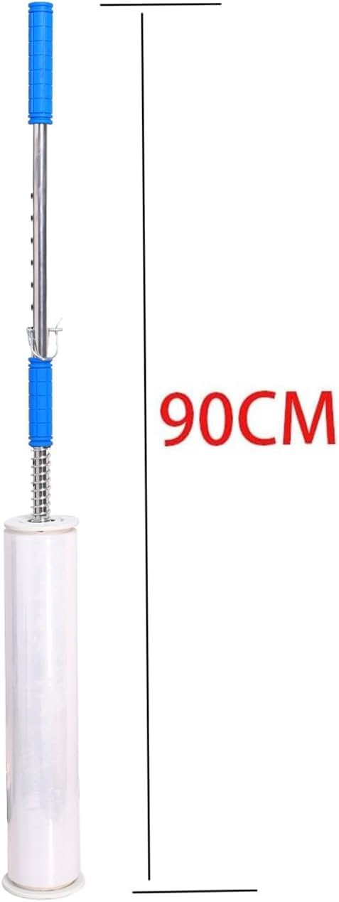 Long Handle Pallet Stretch Wrap Dispenser, Stretch Film Packing Machine Shrink Wrap Dispenser Holder, for Film Width 12-20 inch
