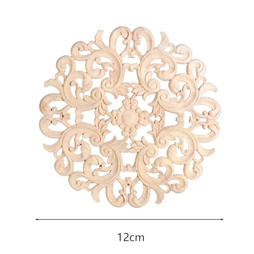 Accesorios decorativos retro de madera con flores redondas para tunear armarios 3