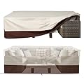 Vailge Waterproof Patio Furniture Set Cover with Padded Handles, Patio/Outdoor Table Cover, Patio/Outdoor Dining Rectangular Table Chairs Cover Small,Beige & Brown