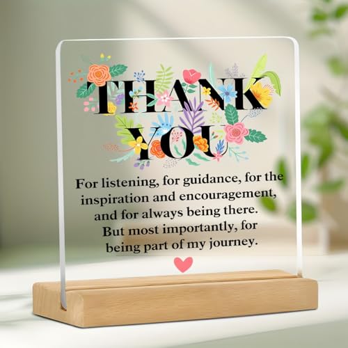 Bs amor Mentor Plaque with Wooden Stand Personalized Gift for Mentor, Coach, Teacher, Appreciation Keepsake, Clear Desk Decor, Inspirational Thank You