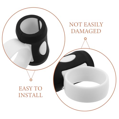 Mikinona 2pcs Drum Stick Finger Ring - Clips de Control Antideslizantes para Baquetas 5A, Accesorio para Bateristas Principiantes, Blanco y Negro miniatura 3