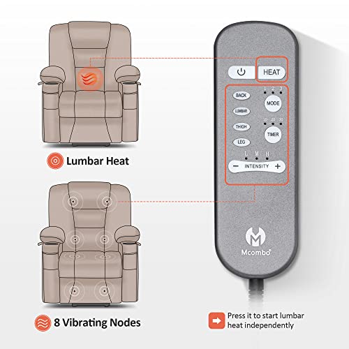 Mcombo Small Power Lift Recliner Chair With Massage And Heat For Short Elderly People, Fabric 7569 (Beige, Small) #TOP5