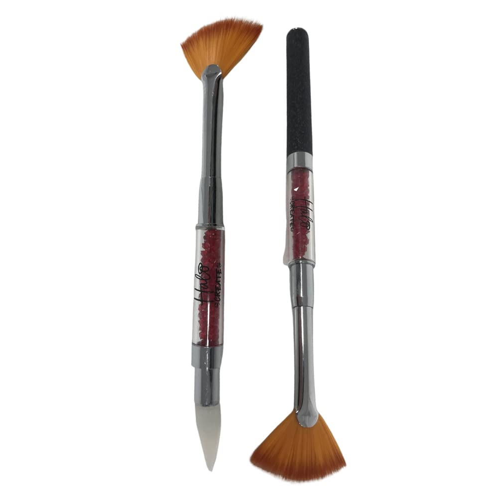 Halo Create Nail Art Combo Tool Fan Brush & Diamante Pick Up