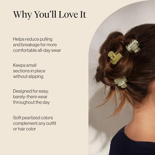 Kitsch Small Hair Clips - Pearlized Cream & Butter Yellow, 8pc - image 3