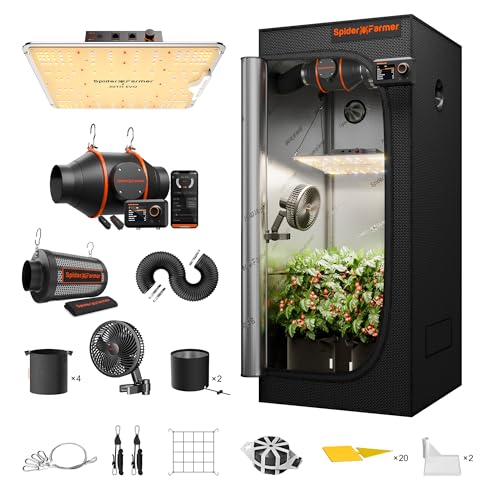 Spider Farmer EVO Grow Tent Kit Complete 2.3x2.3 SF-1000 Samsung LM301H Dimmable, Complete System 28