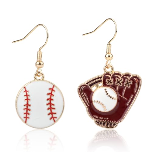 Baseball Earrings for Women, Ball Shape Dangle Earrings Sport Ball Dangle Earring Baseball Player Jewelry Baseball Mom Gifts Accessories Baseball Dangle Sports Earrings for Women