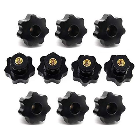 Allucky 10PCS Plastic Star Shape Head M6 Female Thread Clamping Knob Shape Knob Handle Hand Knob Handle for Machine Tool Cover