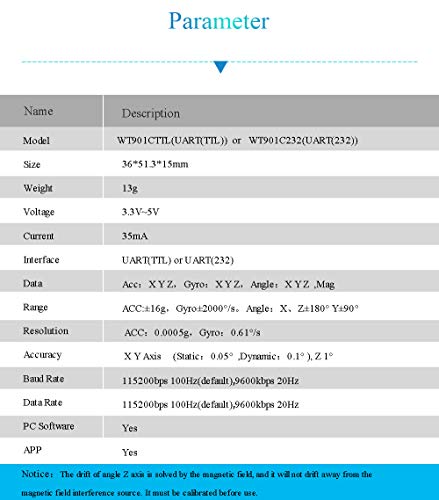 WT901C TTL AHRS 3 assi accelerometro digitale ad