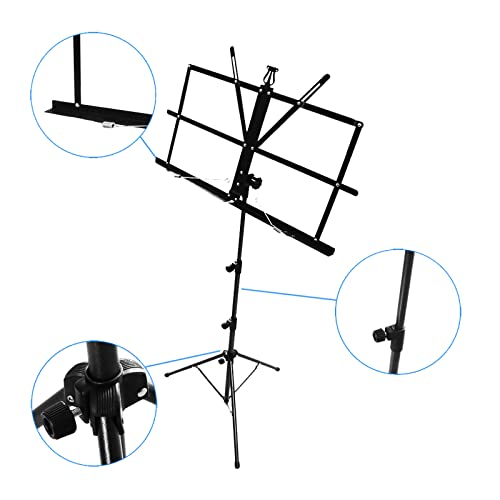 Mosico Music Stand For Sheet Music Portable 2 In 1 Dual-Use Folding Sheet Music Stand Music Holder With Carrying Bag #TOP2