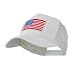 6 Panel Mesh American Flag White Patch Cap - White OSFM