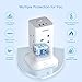 Tower Extension Lead with USB C Slots, TESSAN 8 Way Multi Plug Extension Sockets 2M Cord, Surge Protected Extension Lead with Switch, Multi Extension Plug Tower Power Strip for Home, School Supplies