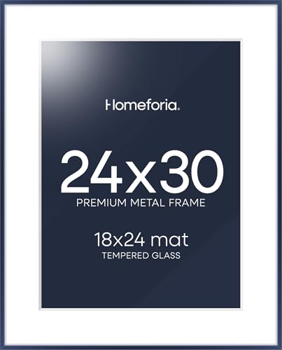 Homeforia 24x30 Frame Navy Blue, High End Metal 24x30 Picture