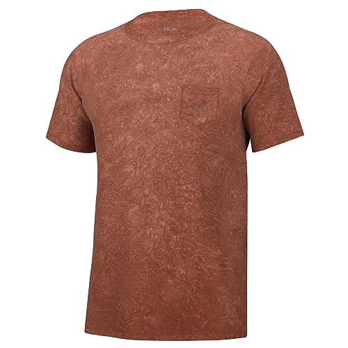 Chemise de Pêche Homme HUK T-Shirt Manches Courtes avec Poche Mer