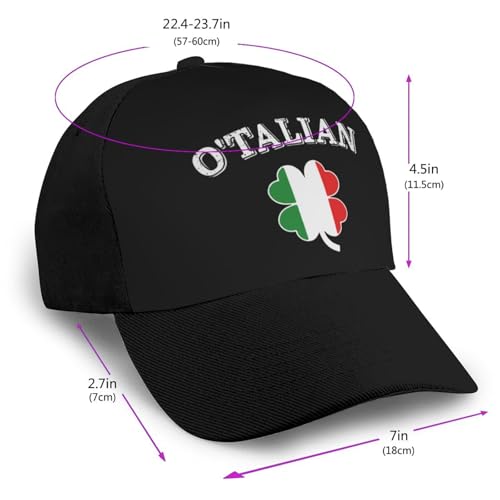 O'Talian Italian Irish Shamrocks Bonnets Curved Brim Mesh Baseball Cap Casual Sun Hat Unisex2