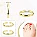 Mikovivi 2pcs Toe Rings for Women, Adjustable Toe Rings Set Classic Minimalist Simple Design Open Band Beach Foot Jewelry for Summer Vibes (Gold)