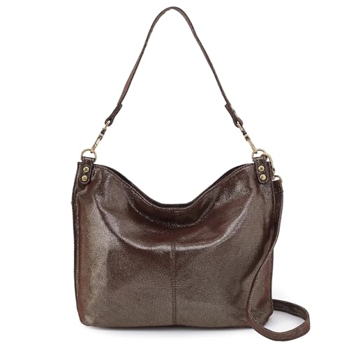 Image of HOBO Pier Leather Shoulder Bag for Women, Convertible to Crossbody