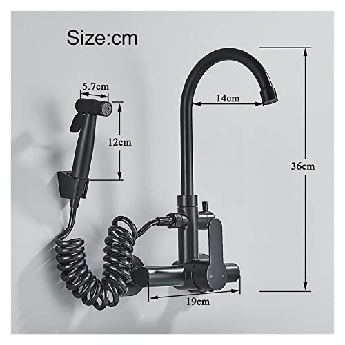 Robinet de cuisine noir double mode avec douchette extractible 360° - 8
