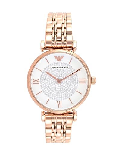 Emporio Armani Montre décontractée montre rétro bicolore or rose homme femme