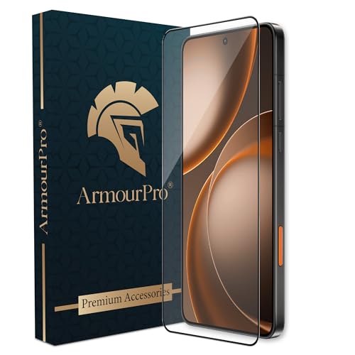 Image of ArmourPro Tempered Glass for Oppo Find X9 Ultra - 9H Screen Protector with Black Border, Anti Scratch, Edge-to-Edge Coverage, HD Clarity, Smooth Touch, Case Friendly | Black
