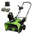 Greenworks Pro 60V 22" Brushless Cordless Snow Blower (Single Stage), (2) 5.0Ah Batteries and Dual Port Charger Included