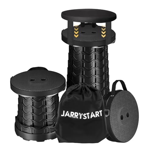 Upgraded Collapsible Stool with Detachable Cushion & Waterproof Bag - 400lbs Heavy Duty Portable Folding Stool for Adults, Telescoping Camping Seat with Carrying Straps for Fishing Hiking Travel BBQ