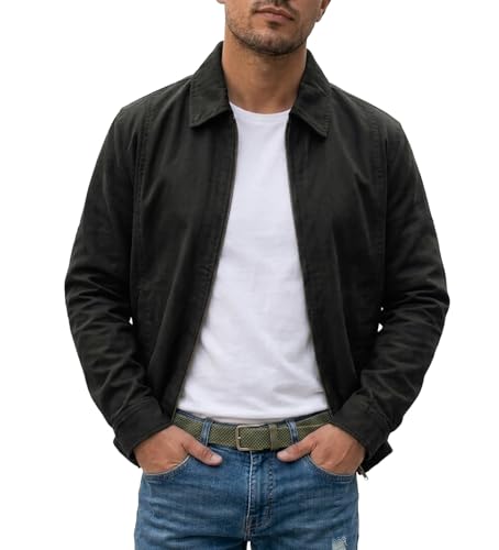 Image of Summer Lightweight Canvas Breathable Cotton Jacket For Men | Punk Gothic Brando Biker Coat Classic Rock Streetwear Belted Jacket