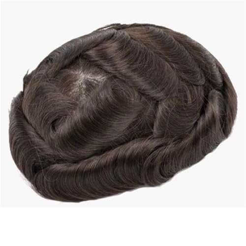Perruque pour homme de luxe en cheveux humains indiens et membrane PU invisible