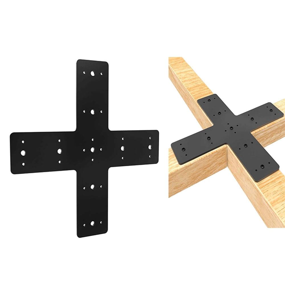 1 Pièce Plaque de Raccord en Croix, Plaque de Renfort Lourde en Métal Revêtue de Poudre pour L'Assemblage de Pergolas, Connexions en X-Truss