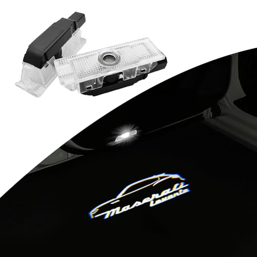 2PCS Led Car Door Logo Lights Compatible for Levante 2015-present Grecale 2022-present HD Ghost Shadow Light Welcome Door Projector Puddle Lamp Accessoreis (Levante car, Levante 2015-present)