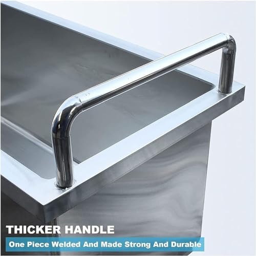 Portable Stainless Steel Utility Sink, Free Standing Wash Station for Efficient Floor Mop Cleaning in Homes or Hotels,