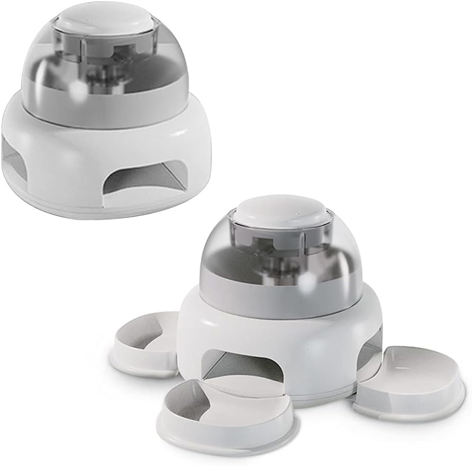 Dog Multifuction Slow Eating Feeder Bowl Superlight Puzzle Toy with Button Feeding Container for Pets