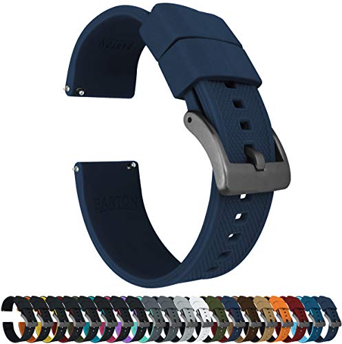 Image of BARTON Elite Silicone Watch Bands - Quick Release - Choose Strap Color & Buckle Color (Stainless Steel, Black PVD or Gunmetal Grey) - 18mm, 20mm, 22mm & 24mm Watch Straps
