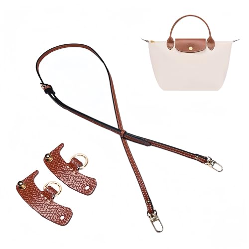 Image of Leather Purse Straps Replacement Crossbody Adjustable Shoulder Strap, Purse Accessories Bag Strap for Mini Tote Bags (Brown)